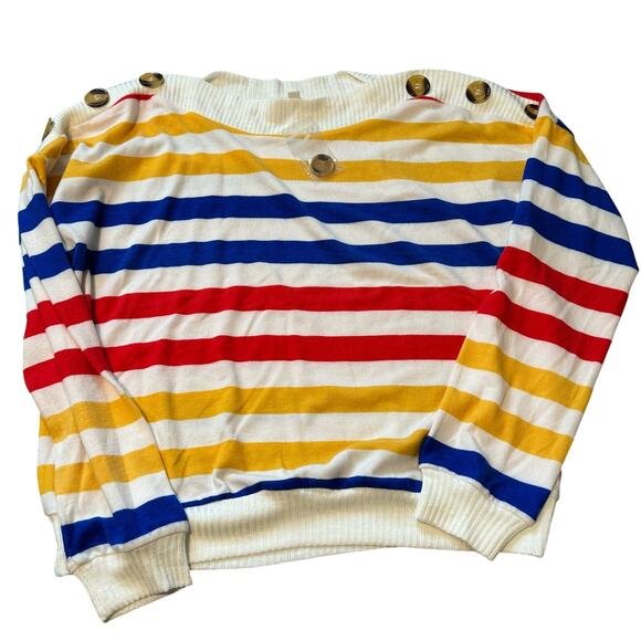 Blu Pepper Tops - Blu Pepper day to day stripe sweater- Size L NWOT